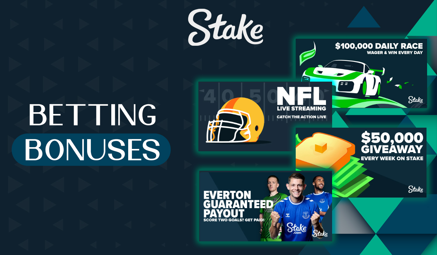 What bonuses are available on Stake's bookmaker website after making a deposit